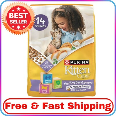 Purina Kitten Chow Healthy Development Indoor Dry Kitten Food 14 lb Bag