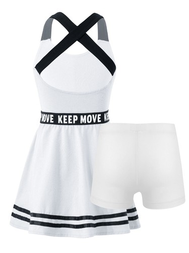 Kids Girls Golf Tennis Dress Outfits Sleeveless A-line Dresses and Shorts Set - Picture 69 of 114