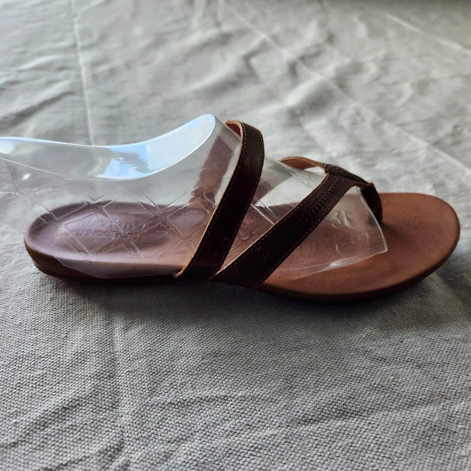 Sandali Timberland donna 7 5 W marrone pelle custodi della terra tondo slip on casual