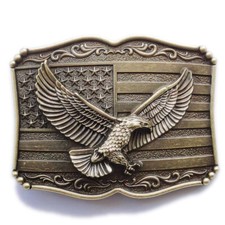 Eagle  American Flag Belt Buckle Western Cowboy Motorcyclist  FLEG-06 
