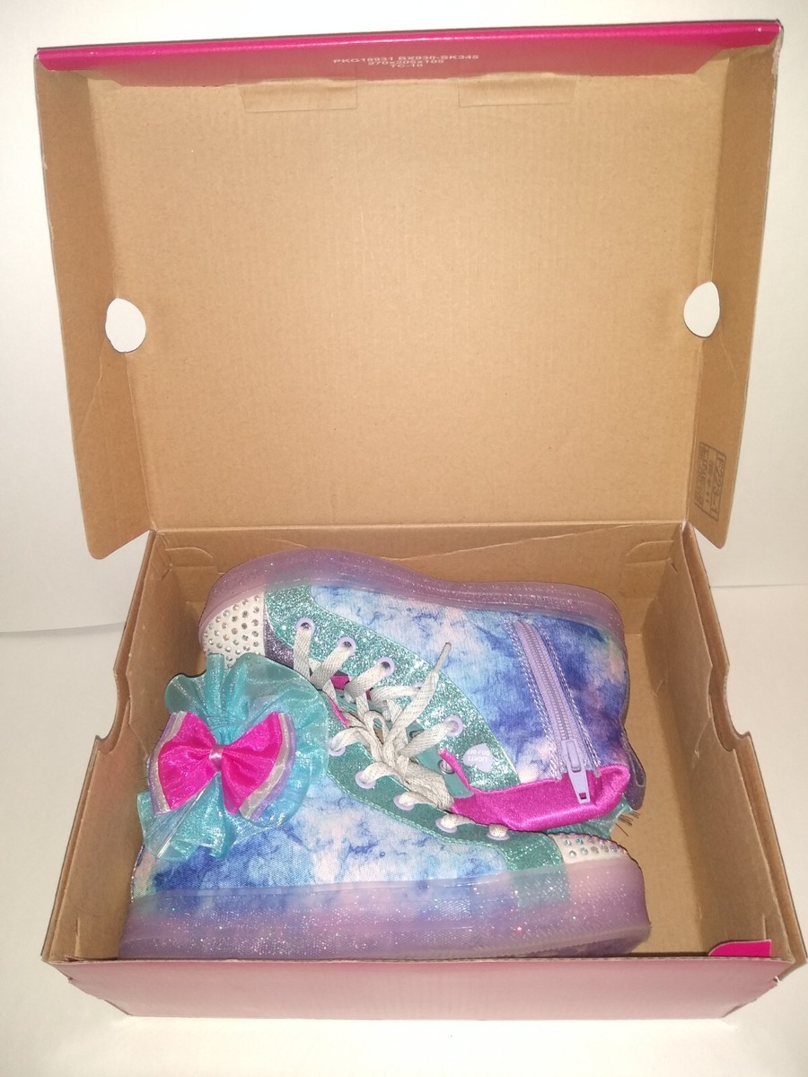 Skechers Size2 Twinkle Toes Bow Brights Light Up Hi Tops
