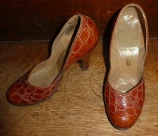 Vintage Women's 1940s Faux Alligator Pumps Heels Eleganti 5 - 5.5M
