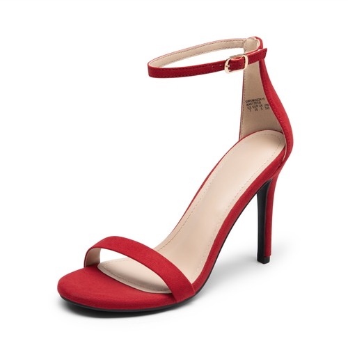 Women's Open Toe Heeled Sandals High Stiletto Heels Ankle Strap Wedding Sandals - Picture 44 of 59