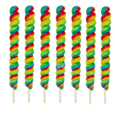 Rainbow Mix Crazy Candy Factory Fruit Flavour Twist Lollipops 55g