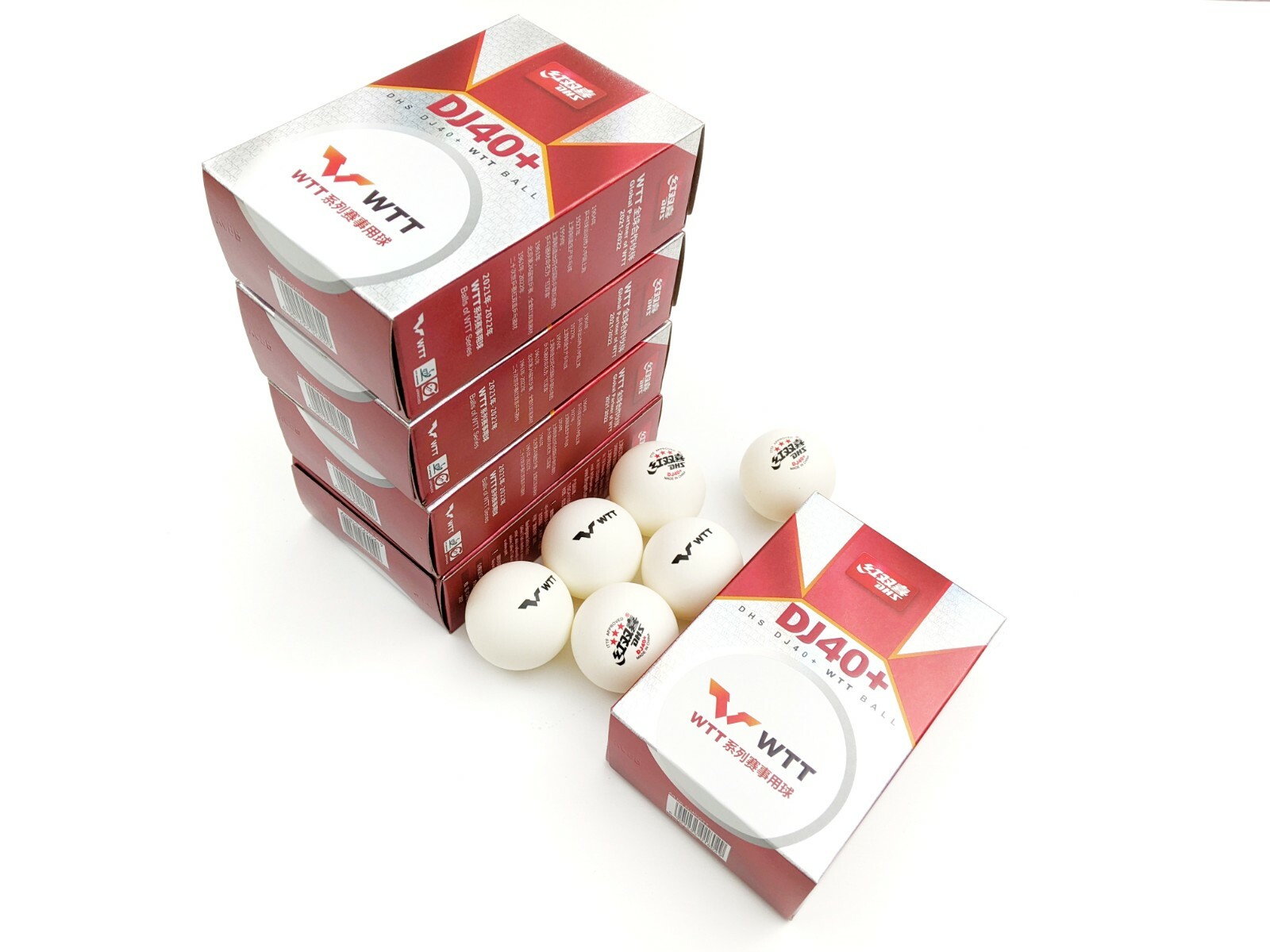5 Packs (30 balls) DHS DJ40+ WTT Table Tennis Balls 3Star Plastic Ping