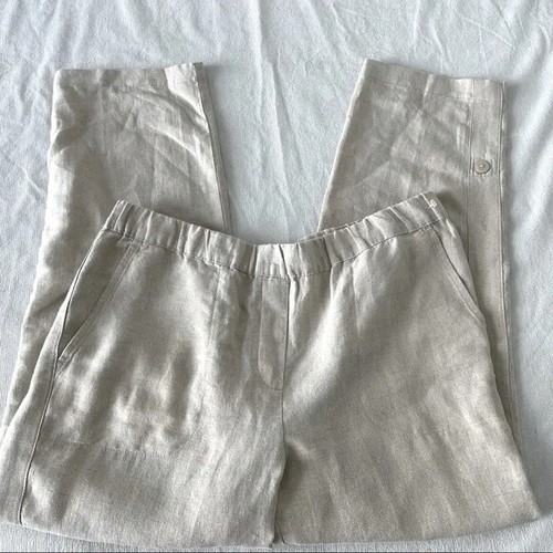 J Jill 100 linen cream pants M Gem