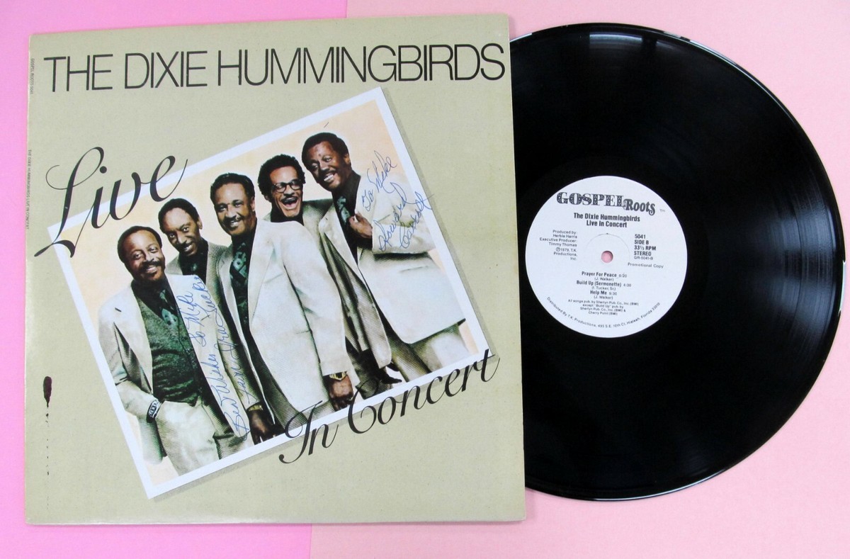 DIXIE HUMMINGBIRDS LP Live In Concert 1979 AUTOGRAPHED by