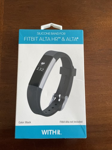 Withit Fitbit Alta HR & Alta Silicone Watch Band Black NEW