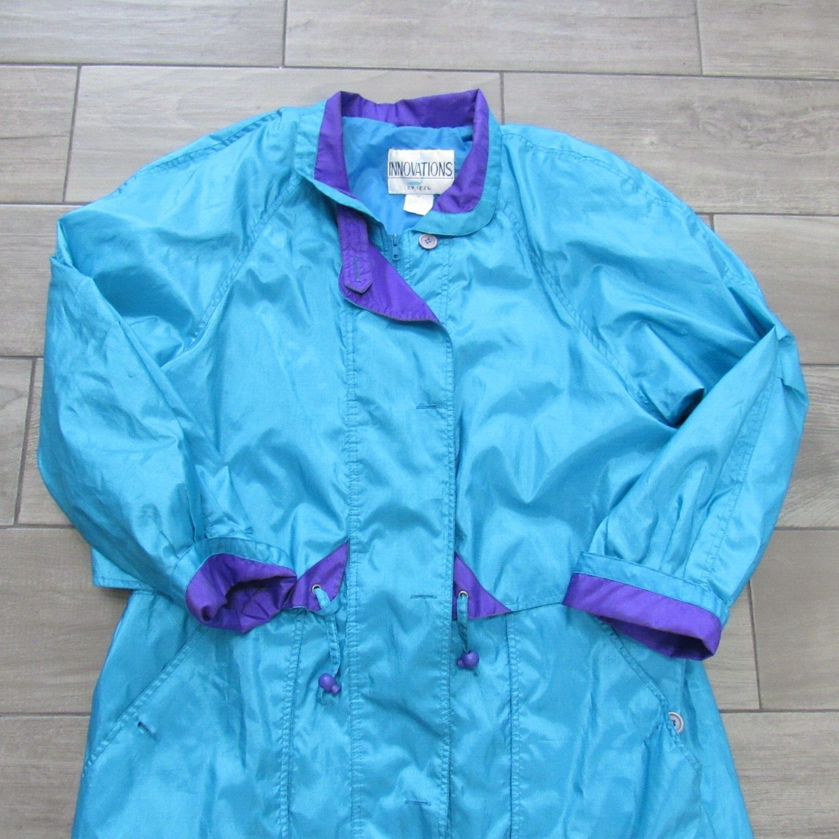 INNOVATIONS by IZZI VINTAGE Women's XL Bright Blue Jacket Coat