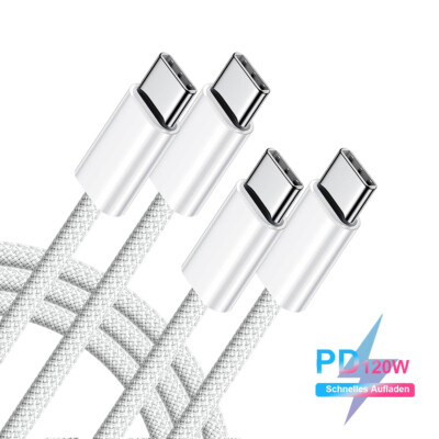 USB C auf USB C Ladekabel 120W Schnellladekabel für iPhone Samsung Xiaomi Huawei