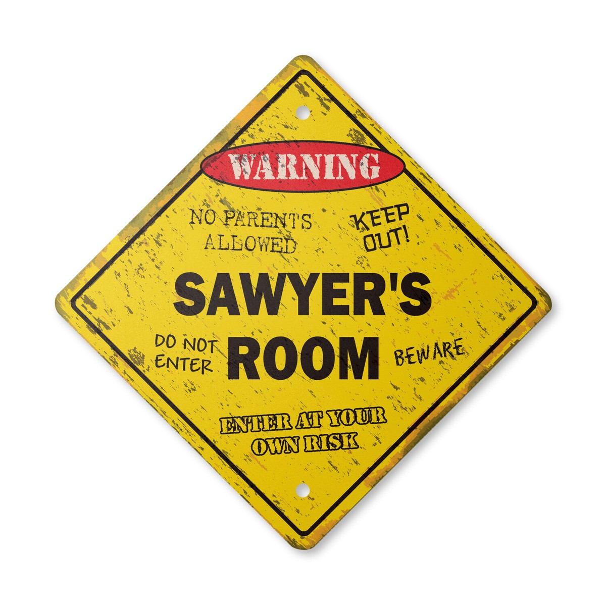 Sawyers Room Plastic Sign Vintage Crossing Xing kids bedroom