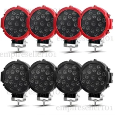 2/4PK  7"inch Round LED Work Light Bar Pods Driving Fog Headlight Truck Off Road