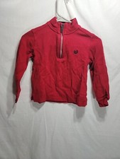 Chaps Red 1/4 Zip Long Sleeve Sweater Boy's Size 6 100% Cotton