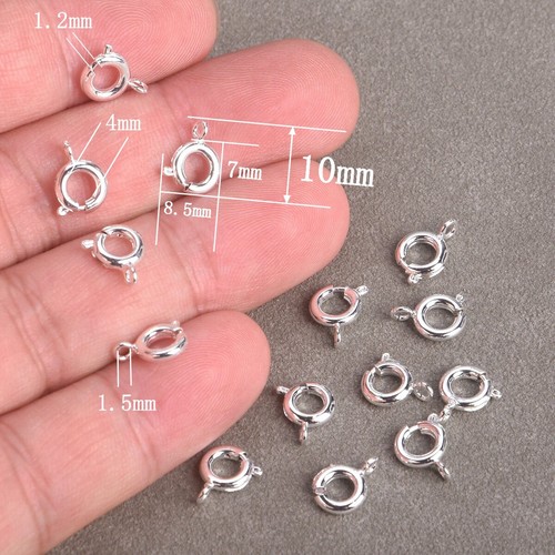 50pz ciondoli Gioielli Argento Rotondo 10x7 mm Risultati Fibbie Ganci Connettore Fai da te - Foto 5 di 5