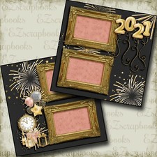 New Year's Fireworks 2021 - 2 Premade Scrapbook Pages - EZ Layout 5220