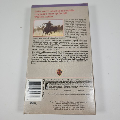 The Cowboys (VHS, 1991) NEW, SEALED, John Wayne, Bruce Dern - Picture 2 of 6