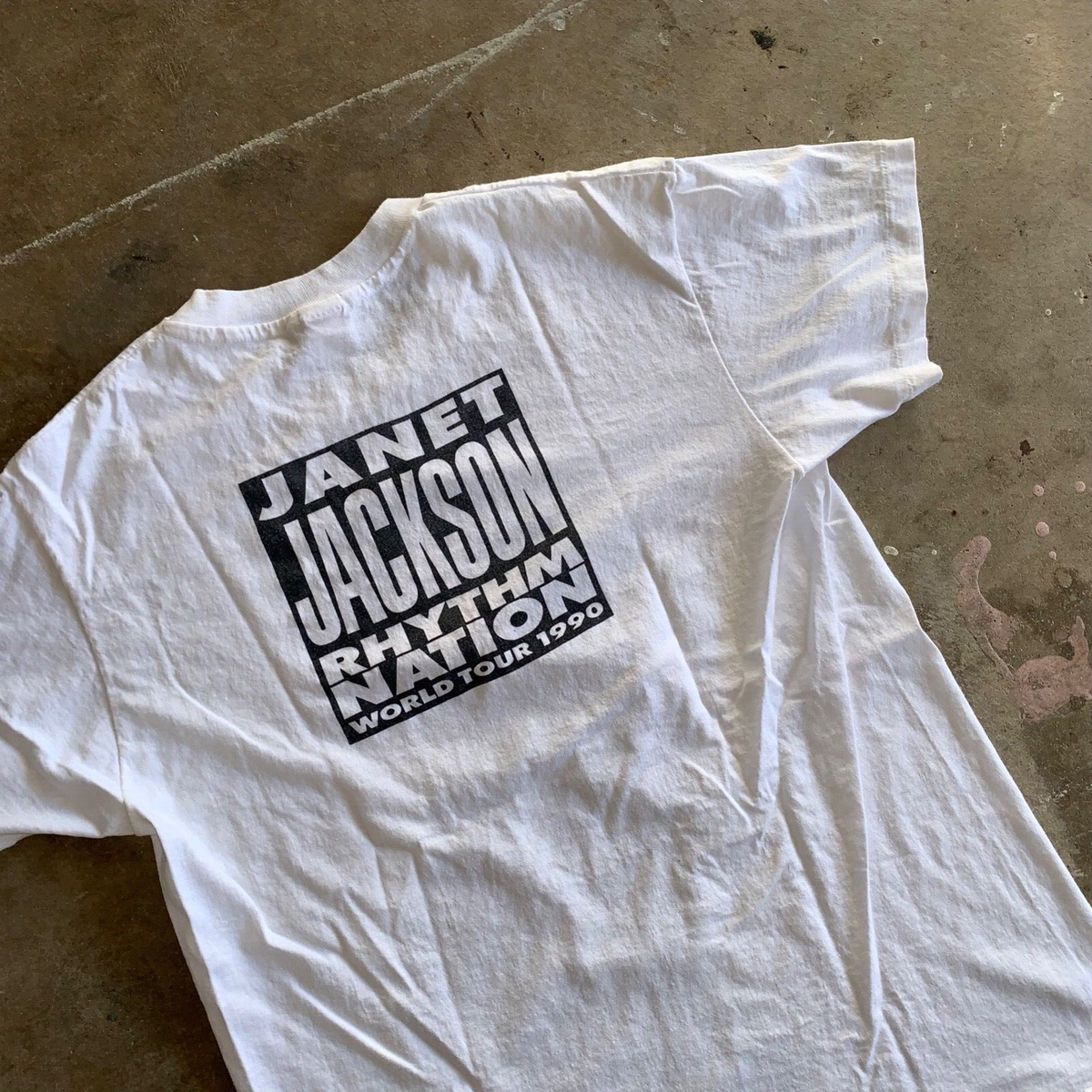 1990 VINTAGE 90s JANET JACKSON RHYTHM NATION WORLD TOUR CONCERT T