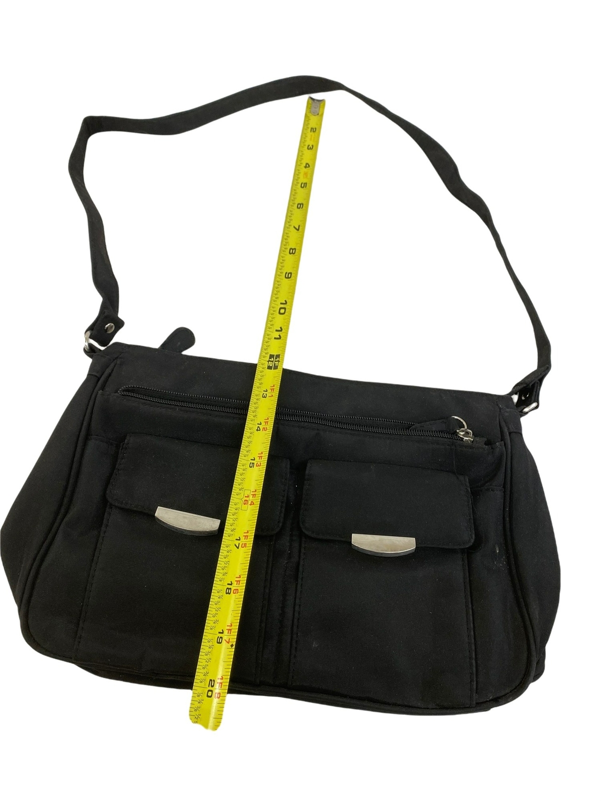 Solid black water resistant purse - image 2