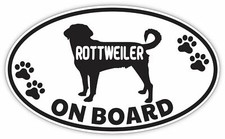 ROTTWEILER ON BOARD Dogs Pets Car Laptop Wall Decal 5by3 inc.