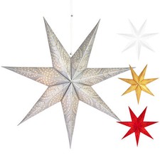 3D Weihnachtsstern Papierstern 60 cm Adventsstern Stickerei Fensterdeko Innen