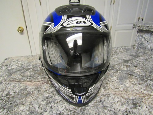Zox AZUMA STROBE Full Face Street Motorcycle Helmet Blue/Silver/Black Adult XS - Picture 10 of 19