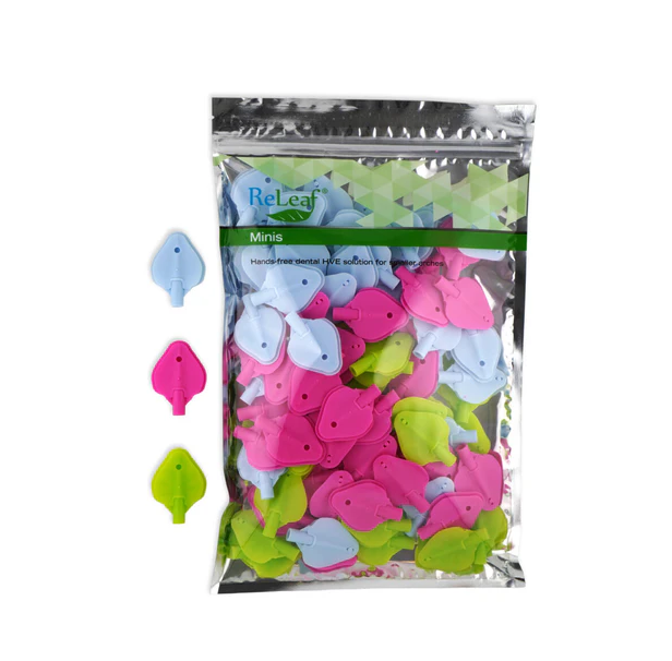 Dental ReLeaf MINIS HVE Hands free suction System Disposable Leaves