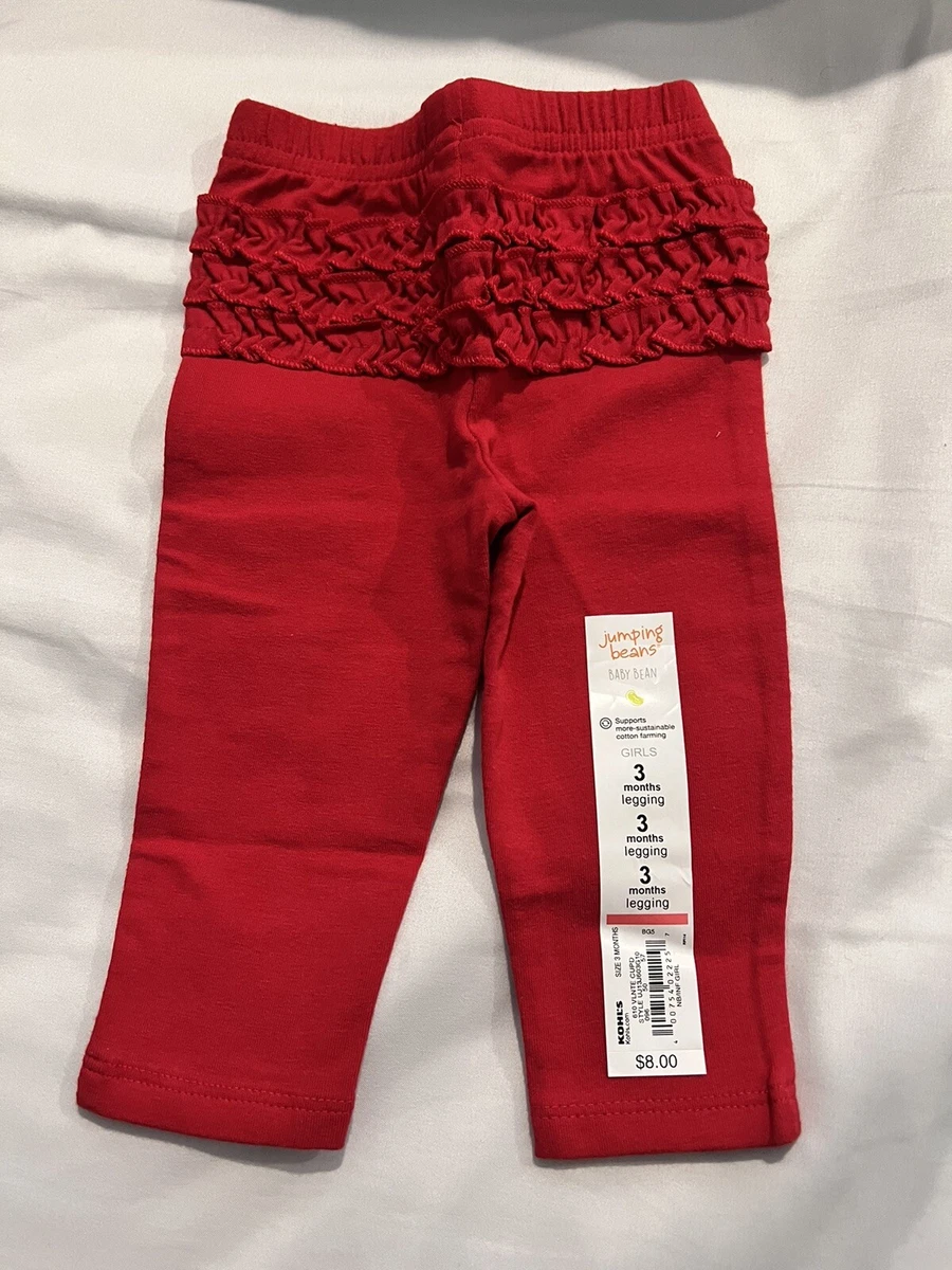 Baby Girl Jumping Beans Red Ruffle-Back Leggings 3 Months