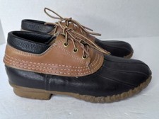 Vintage L.L. Bean Women 9 Narrow Short Boot Gumshoes 3 Eye Waterproof Mid Ankle