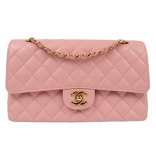 Chanel Pink Calfskin Medium Classic Double Flap Shoulder Bag 142959