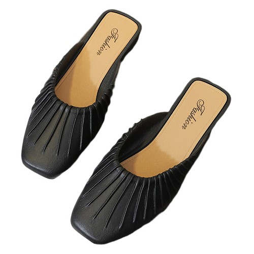 Womens Flats Slip On Mules Ladies Closed Toe Party Anti-Slip Slides Backless - Imagen 4 de 51