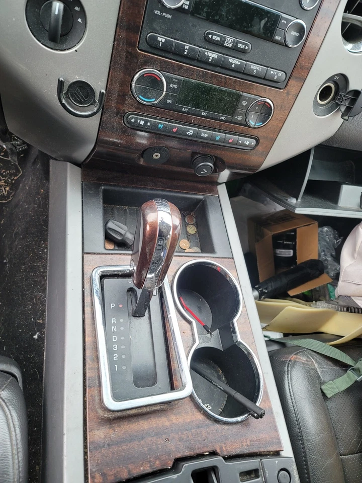 Ford Expedition 2007-2017 consola central palanca de cambios bisel portavasos moldura caoba Foto 2 de 4