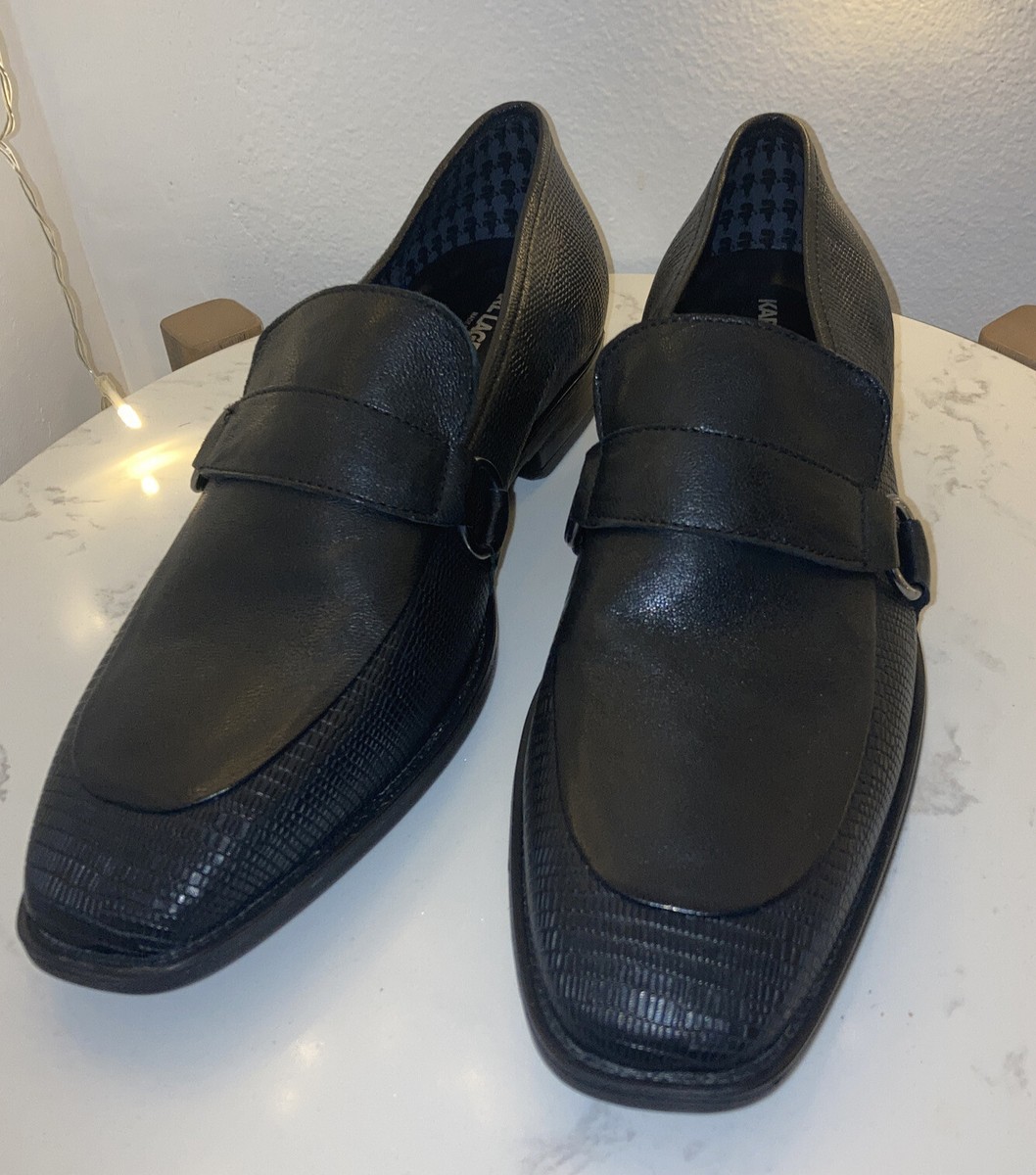 New KARL LAGERFELD PARIS Textured Leather Bit Loafers | eBay display picture 2
