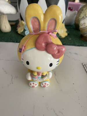 Blue Sky Clayworks Hello Kitty Easter Bunny Yellow Ceramic Figure NEW Figurine