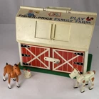 Fisher Price, Play Family Farm Barn & Animals Vtg #915 Horse Cow Chicken Toy Set