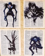 DEATH NOTE, Shinigami, Yagami, Anime , Ryuk Upcycled Dictionary Art Print