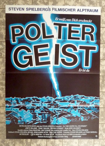 PÓSTER DE PELÍCULA POLTERGEIST Spielberg #B Geman 1 hoja 23x33 pulgadas 82 TOBE HOOPER