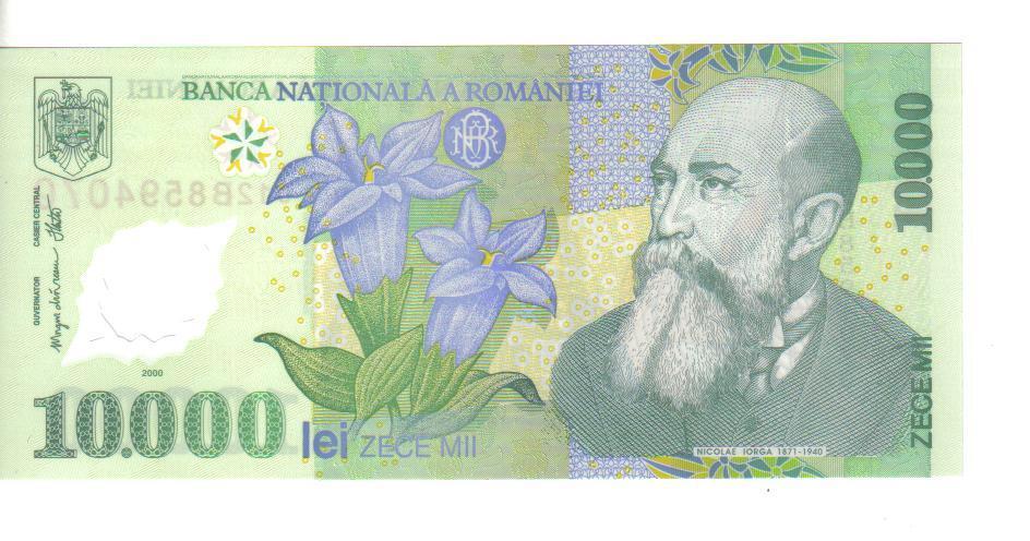 ROMANIA, 10000 LEI, POLYMER note, 2000, UNC