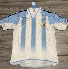 AFA Argentina Soccer Futbol Jersey Blue and White Stripes Retro Style Men’s
