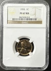 1955 Proof Lincoln Wheat Cent 1C NGC PF67 RD