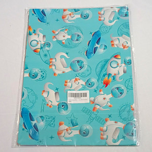 Dinosaur Space Wrapping Paper 6 Sheets Of Blue 20 x 28 in Kids X003W84NL