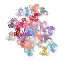 50 Flower Beads Assorted Colors 22mm Acrylic Beads Wholesale Bulk Iris Bead Caps