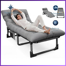 Campingbett Klappbar Liegestuhl Mit Auflage P...