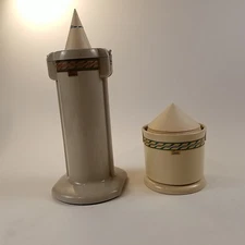 Dixie Sundae Dishes & Fountain Cone Cup Counter Dispenser 7026 Vintage Ice Cream