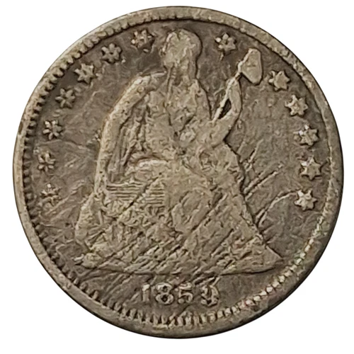 1859-P Seated Liberty Half Dime — photo from the most recent tracked eBay sale