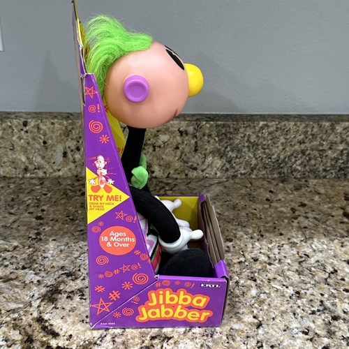 VINTAGE NEW 1994 Jibba Jabber RARE Neon “Green” MOHAWK Yellow Nose NOS Purple - Picture 12 of 24