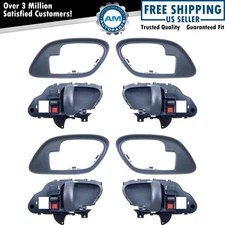 Blue Interior Inside Door Handle w/ Bezel 4 Piece Kit Set for Chevy C/K Truck