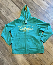 Cabela  s Full Zip Hoodie Green with Yellow Womens Size XL