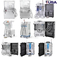 Portable Dental Mobile Delivery Unit System with Air Compressor Suction 4Hole