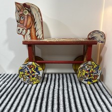 Vintage Metal Masters Toys Wooden Ride-On Horse