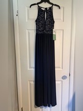 Morgan & Co. Navy Lace Evening Dress NWT